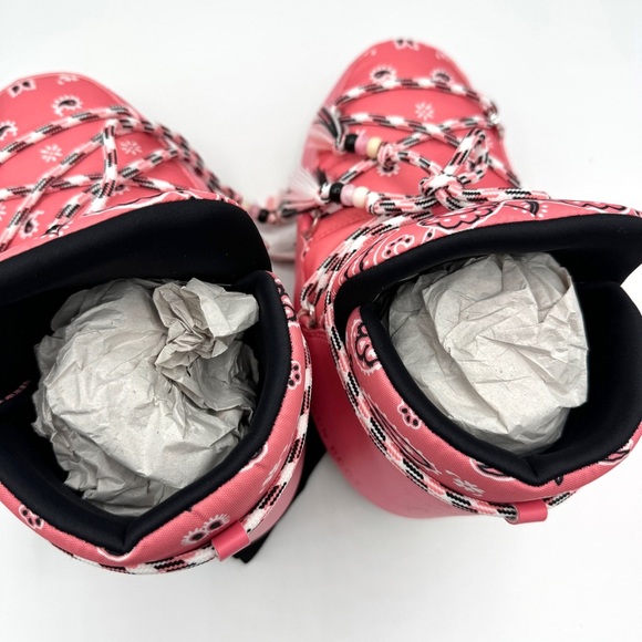 NWT Alanui x Moon Boot Pink Bandana Full Moon Low Pink Pumps Boots moonboots - Picture 7 of 16